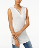 Fair Child Sleeveless Lace-up Top