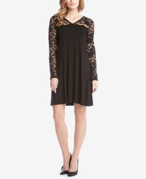Karen Kane V-neck Lace-contrast Dress
