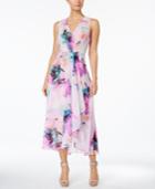 Calvin Klein Floral-print High-low Midi Dress