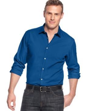 Alfani Big And Tall Long Sleeve Hinkley Stretch Shirt