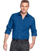 Alfani Big And Tall Long Sleeve Hinkley Stretch Shirt