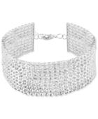 Say Yes To The Prom Silver-tone Crystal Multi-row Flex Bracelet