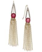 Inc International Concepts Gold-tone Pave, Stone And Fringe Drop Earrings, Only At Macy's