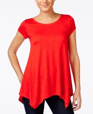 Hippie Rose Juniors' Scoop-neck Handkerchief-hem Tunic