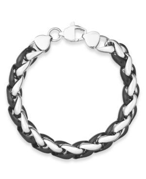 Sutton By Rhona Sutton Men's Black-tone Stainless Steel Chunky Chan Bracelet