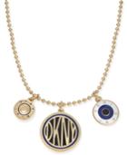 Dkny Gold-tone Triple-pendant Necklace, 33 + 3 Extender, Created For Macy's