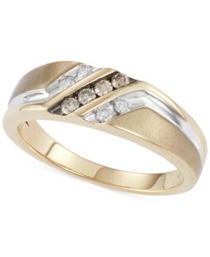 Men's Brown And White Diamond Ring (1/4 Ct. T.w.) In 10k Gold
