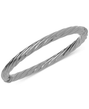 Twist Hinge Bangle Bracelet In Italian 14k Gold, Rose Gold Or White Gold
