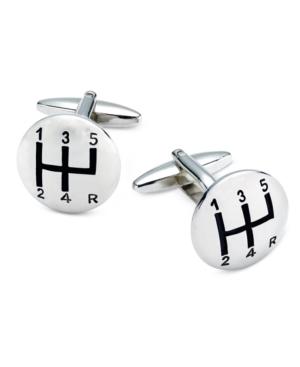 Sutton By Rhona Sutton Men's Silver-tone Gear Shift Cufflinks