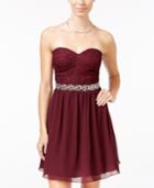 Speechless Juniors' Embellished Lace-bodice Fit & Flare Dress