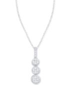 Diamond Triple Cluster Pendant Necklace (1/5 Ct. T.w.) In 10k White Gold