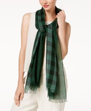 Eileen Fisher Wool Check-print Wool Scarf