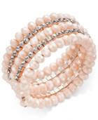 Inc International Concepts Rose Gold-tone Imitation Pearl Multi-row Stretch Bracelet, Only At Macy's