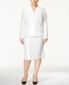 Kasper Plus Size Three-button Satin Skirt Suit
