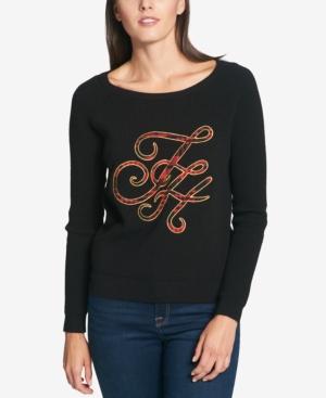 Tommy Hilfiger Plaid-logo Sweater, Created For Macy's
