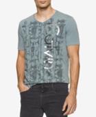 Calvin Klein Jeans Men's Graphic-print V-neck T-shirt