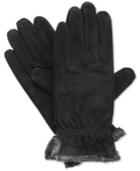 Isotoner Suede Gathered Wrist Microluxe Gloves