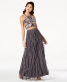 Teeze Me Juniors' Embellished Ruffled 2-piece Gown, A Macy's Exclusive Style