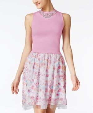 Disney Beauty And The Beast Juniors' Embellished Top & Printed Skirt Set