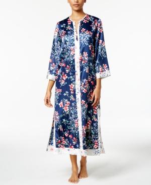 Oscar De La Renta Mixed-print Charmeuse Caftan