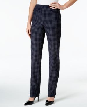 Charter Club Gingham-print Pull-on Pants, Only At Macy's