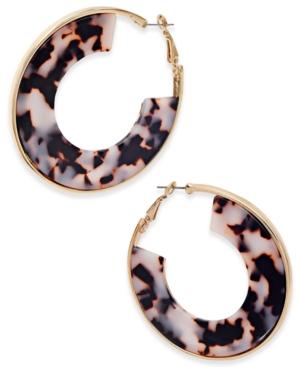 Thalia Sodi Gold-tone Tortoiseshell-look Hoop Earrings, Only At Macy's