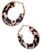 Thalia Sodi Gold-tone Tortoiseshell-look Hoop Earrings, Only At Macy's
