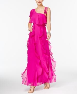 Inc International Concepts Petite One-shoulder Ruffled Maxi Dress, Only At Macy's