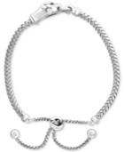 Signature By Effy Tsavorite Accent Panther Slider Bracelet In Sterling Silver