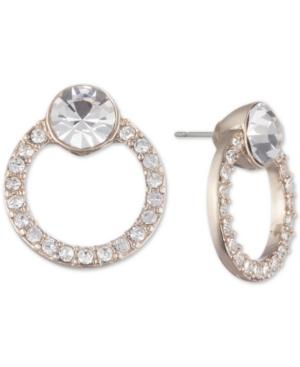 Givenchy Crystal Open Circle Button Earrings