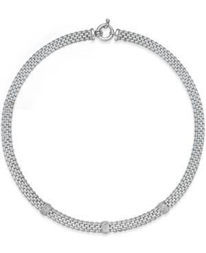 Diamond Station Collar Necklace (3/8 Ct. T.w.) In Sterling Silver