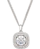 Giani Bernini Cubic Zirconia Double Halo Pave Pendant Necklace In Sterling Silver, Only At Macy's