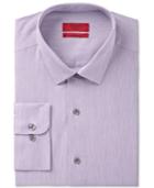 Alfani Men's Fitted Performance Grape White Textured Mini-stripe Dress Shirt, Only At Macy's