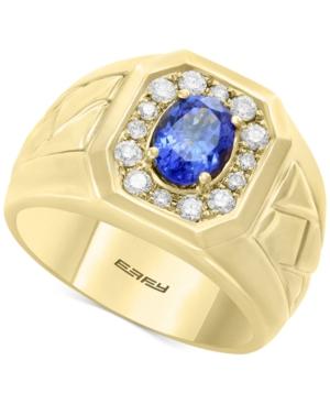 Effy Men's Tanzanite (1-1/8 Ct. T.w.) & Diamond (3/8 Ct. T.w.) Ring In 14k Gold