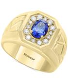 Effy Men's Tanzanite (1-1/8 Ct. T.w.) & Diamond (3/8 Ct. T.w.) Ring In 14k Gold