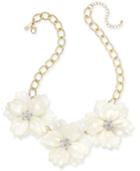 Inc International Concepts Gold-tone Imitation Large Flower Statement Necklace, 19 + 3 Extender, Created For Macy's