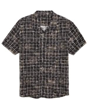 Guess Men's Distressed Grid-pattern Shirt