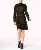 Style & Co Plaid Mock-neck Sweater Dress, Created For Macy's