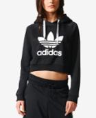 Adidas Cropped Logo Hoodie