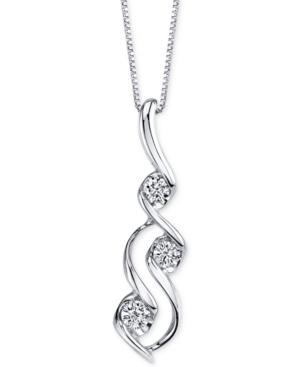 Sirena Diamond Swirl Pendant Necklace (1/10 Ct. T.w.) In 14k White Gold