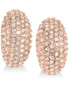 Carolee Rose Gold-tone Pave Button Earrings