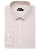 Bar Iii Men's Slim-fit Stretch Easy Care Rust Diamond Windowpane Dress Shirt, Only At Macy's