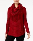 Style & Co Removable-scarf Sweater, Created For Macy's