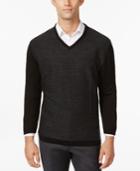 Ryan Seacrest Felted Houndstooth V-neck Sweater, Only At Macy's