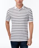 Club Room Men's Big And Tall Striped Polo, Created For Macy's