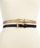 Style&co. Belt, 2 For 1 Croco Patent
