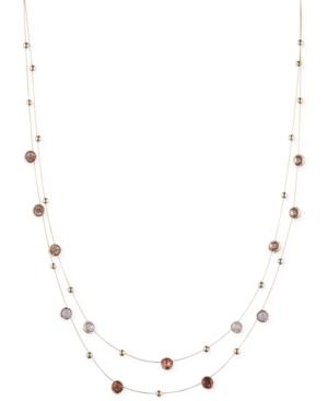 Nine West Gold-tone Two Row Illusion Necklace