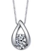 Sirena Diamond Teardrop Pendant Necklace (1/5 Ct. T.w.) In 14k White Gold