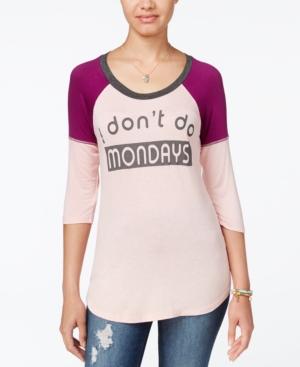 Rebellious One Juniors' Mondays Colorblocked Graphic Tee