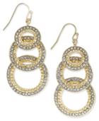 Inc International Concepts Gold-tone Multi-circle Pave Linear Drop Earrings, Only At Macy's